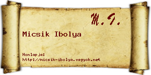 Micsik Ibolya névjegykártya